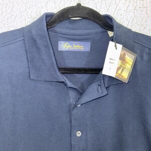 Byron Nelson Signature Series Long Sleeve Navy Blue Men's Polo Size L NWT Golf